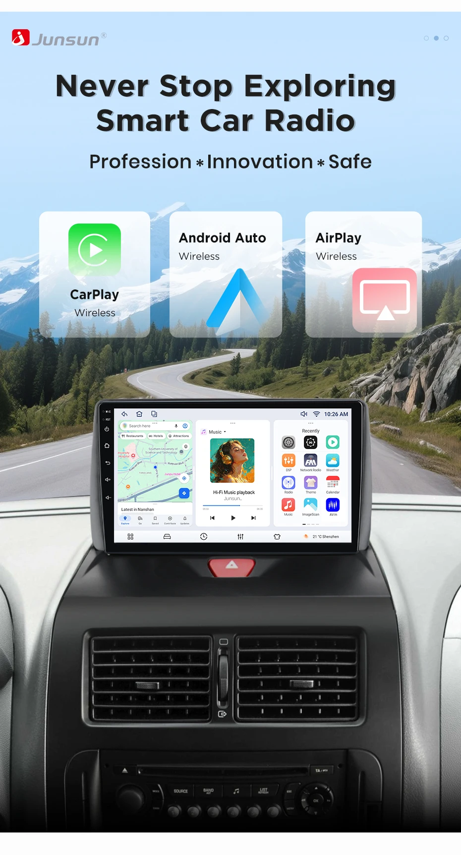 Android Autoradio für Peugeot Expert Mk2 (G9) 2007-2016 GPS-Navigation, Multimedia-Player, WiFi, DSP, RDS, BT, SWC
