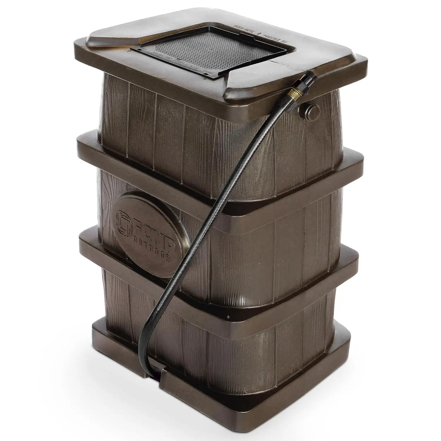 Slim Line Design Rain Barrel, 45 Gallon, Brown