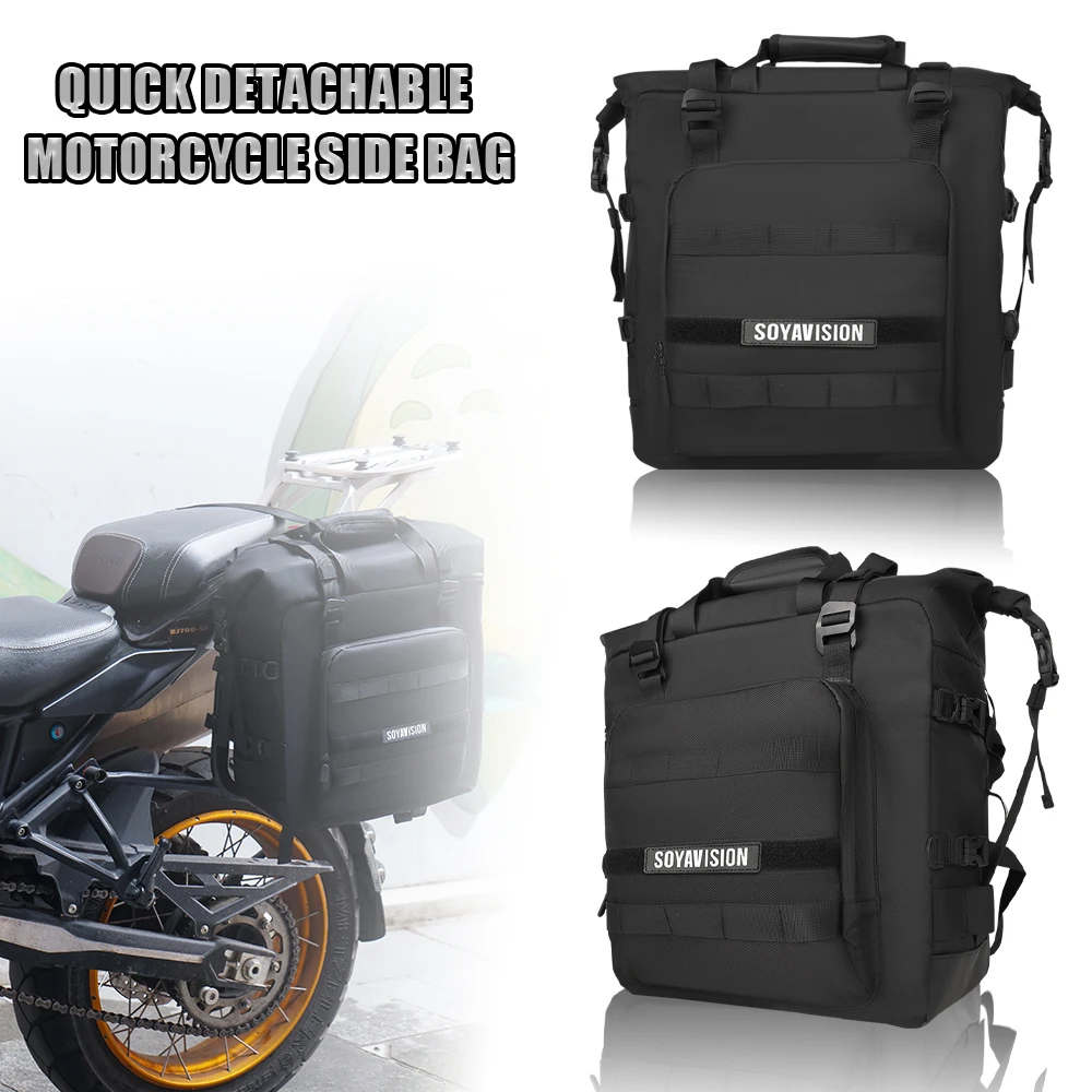 Motorcycle Side Bag Quick Release 3D Cube Tail Bag Waterproof Pannier Bag Motorbike Storage Bag
