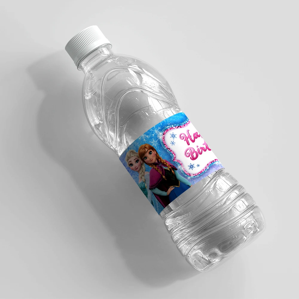 Frozen Anna Elsa Water Bottle Wraps Labels Birthday Labels Stickers Snow White Cinderella Princess Kids Birthday Party Decoratio