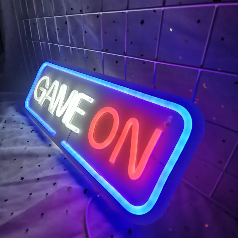 Game Room Neon Sign LED Light Home Bar Men Games on Recreation Wall Party Birthday Bedroom Bedside Porch Decoration Gifts