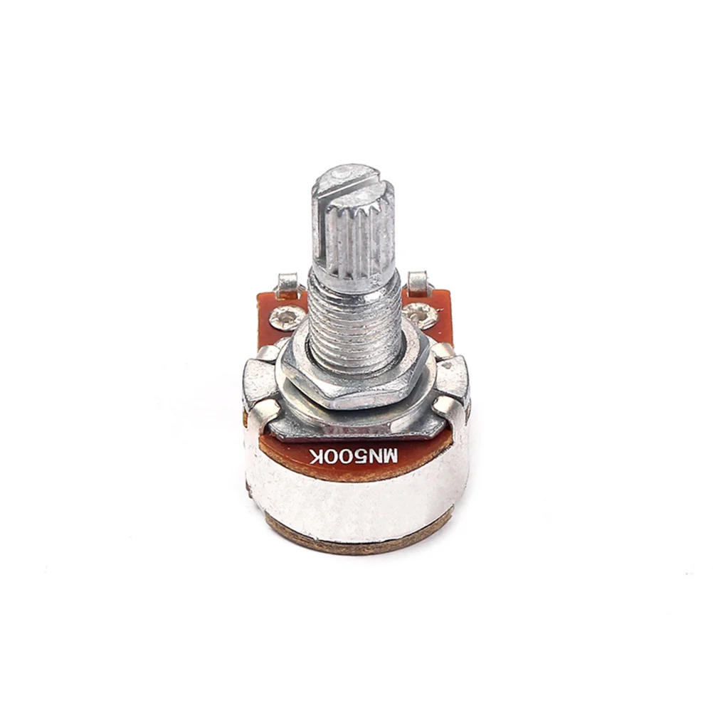 

High Quality Mn500k Dual Potentiometer Long Knurled Shaft for Guitar Audio Volume Tone Control Smooth Operation Long Life