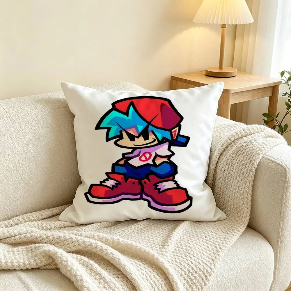 FNF BF Game Friday Night Funkin  Pillow Case Square Double-Sided Sofa Cushion Cover Bedroom Bedside Pillow