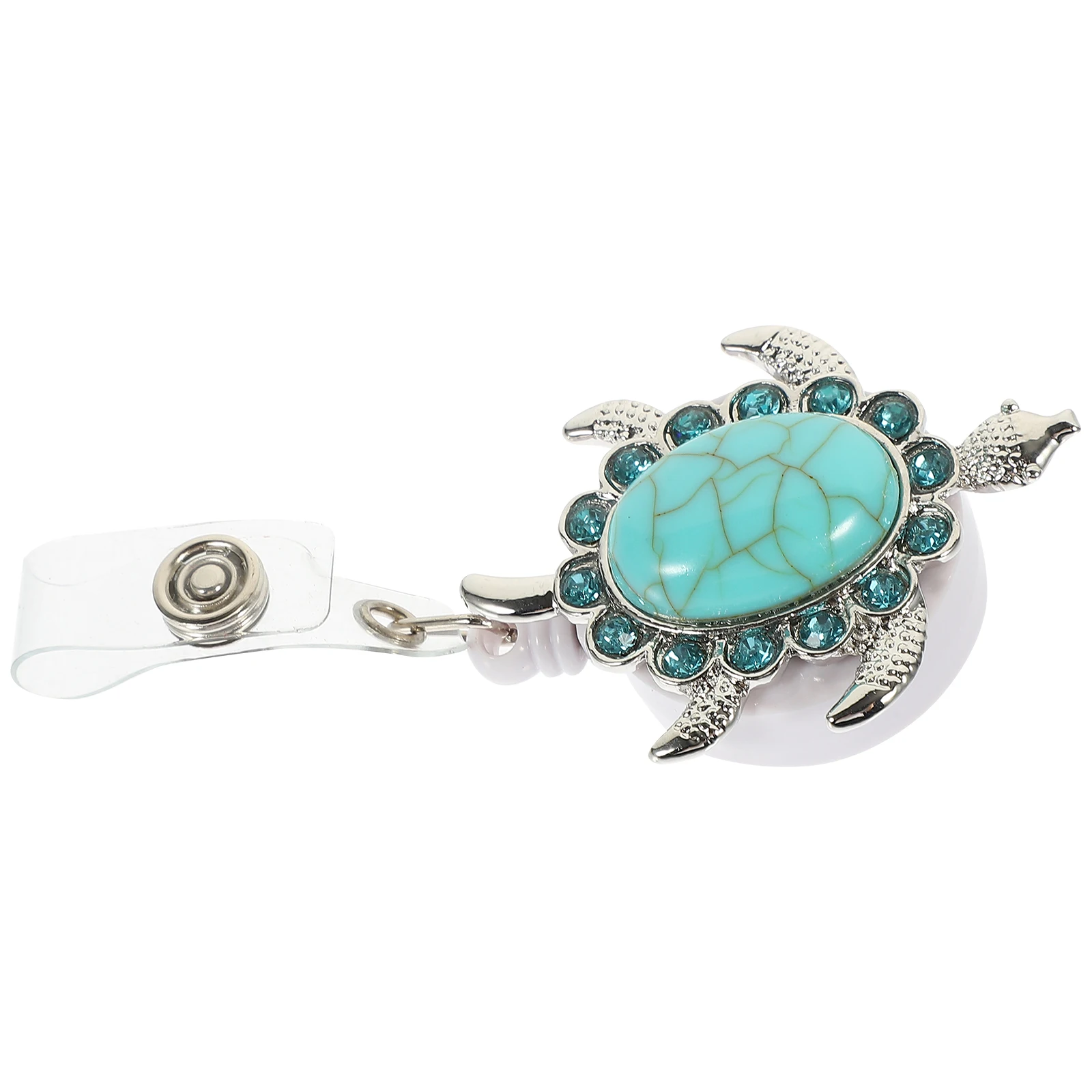 

Retractable Badge Reel Nurse Clip White Belt ID Holder Multi Function Turtle Design Easy Pull Keychain Accessories Bulk Reels