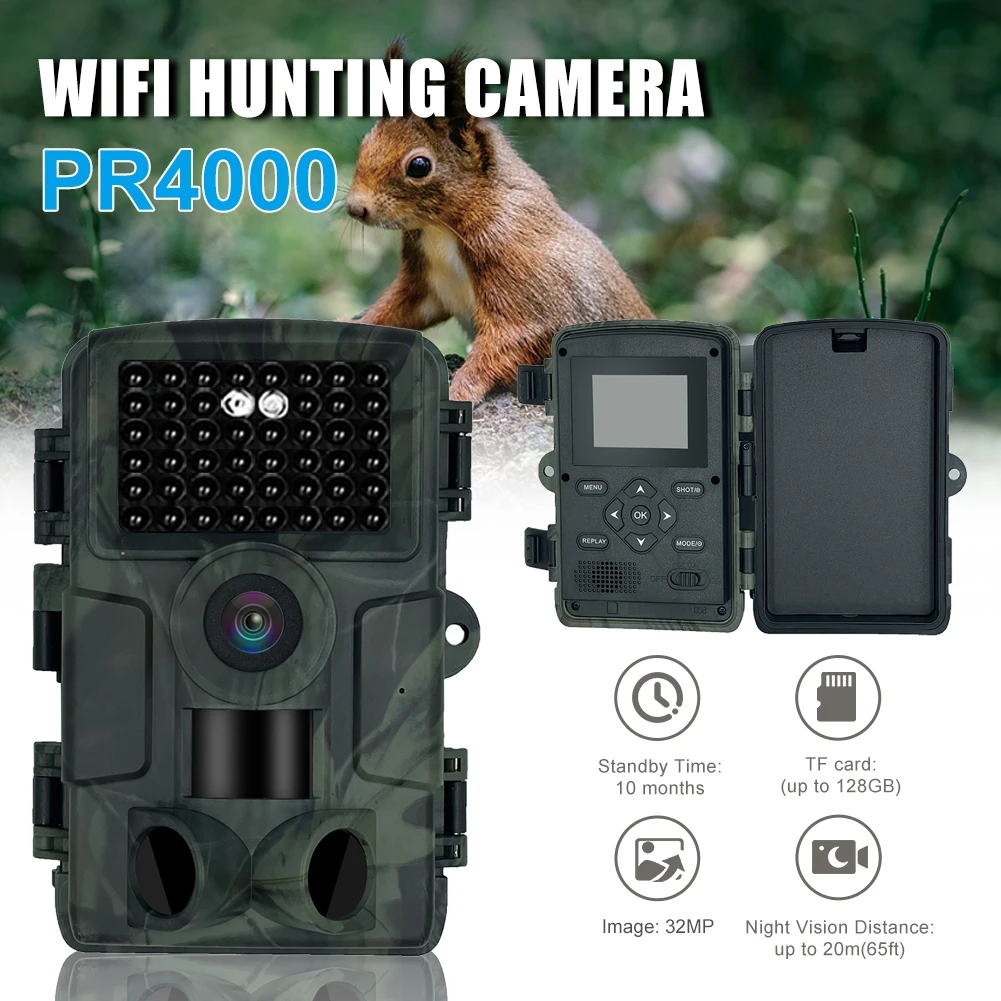 camara-de-rastreo-pr4000-con-vision-nocturna-infrarroja-1080p-wifi-bluetooth-32mp-ip66-impermeable-lcd-de-20-pulgadas-exploracion-de-vida-silvestre-caza