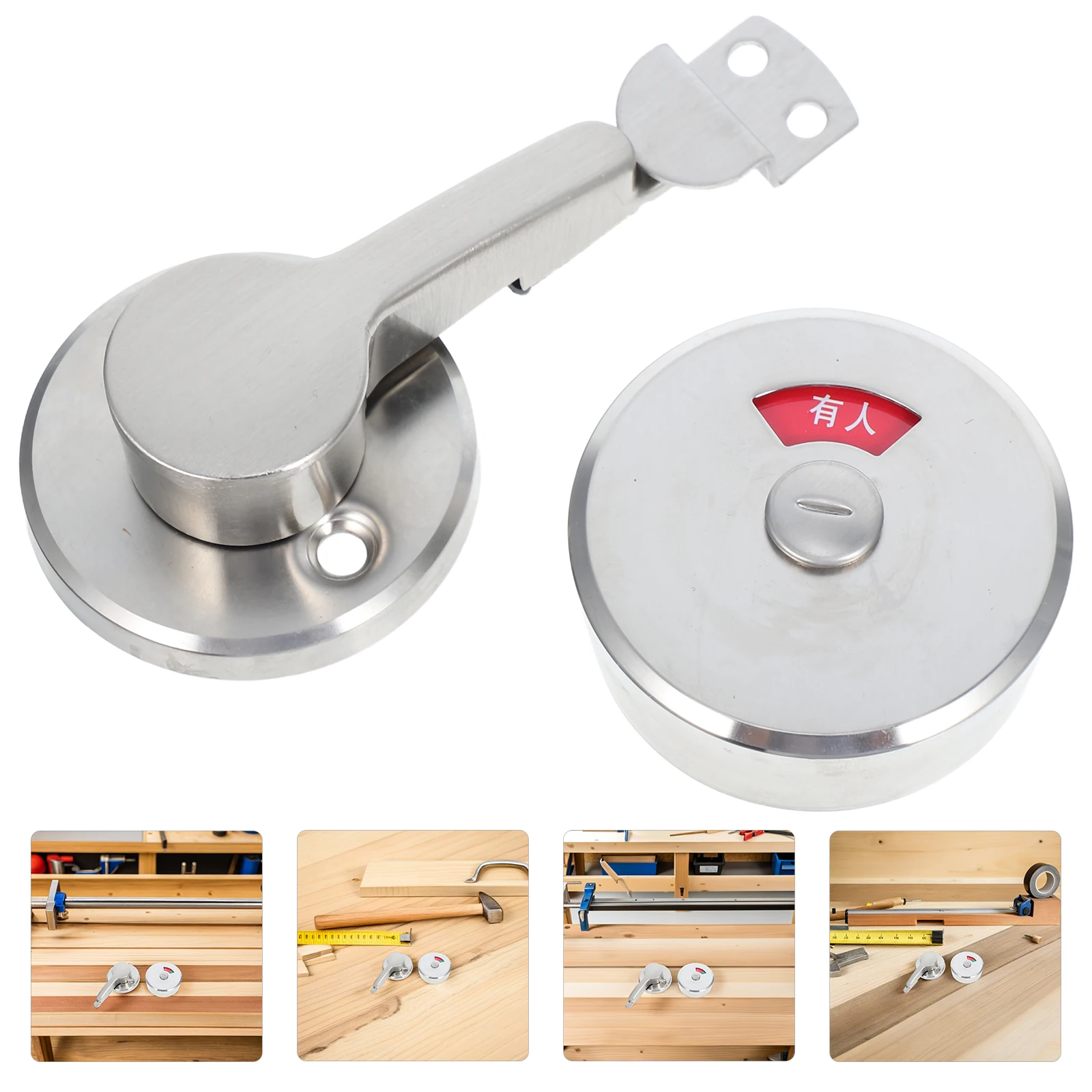 

Stainless Steel Privacy Indicator Door Bathroom Occupied Vacant Keyless Lock Commercial Public Restroom Durable Quick