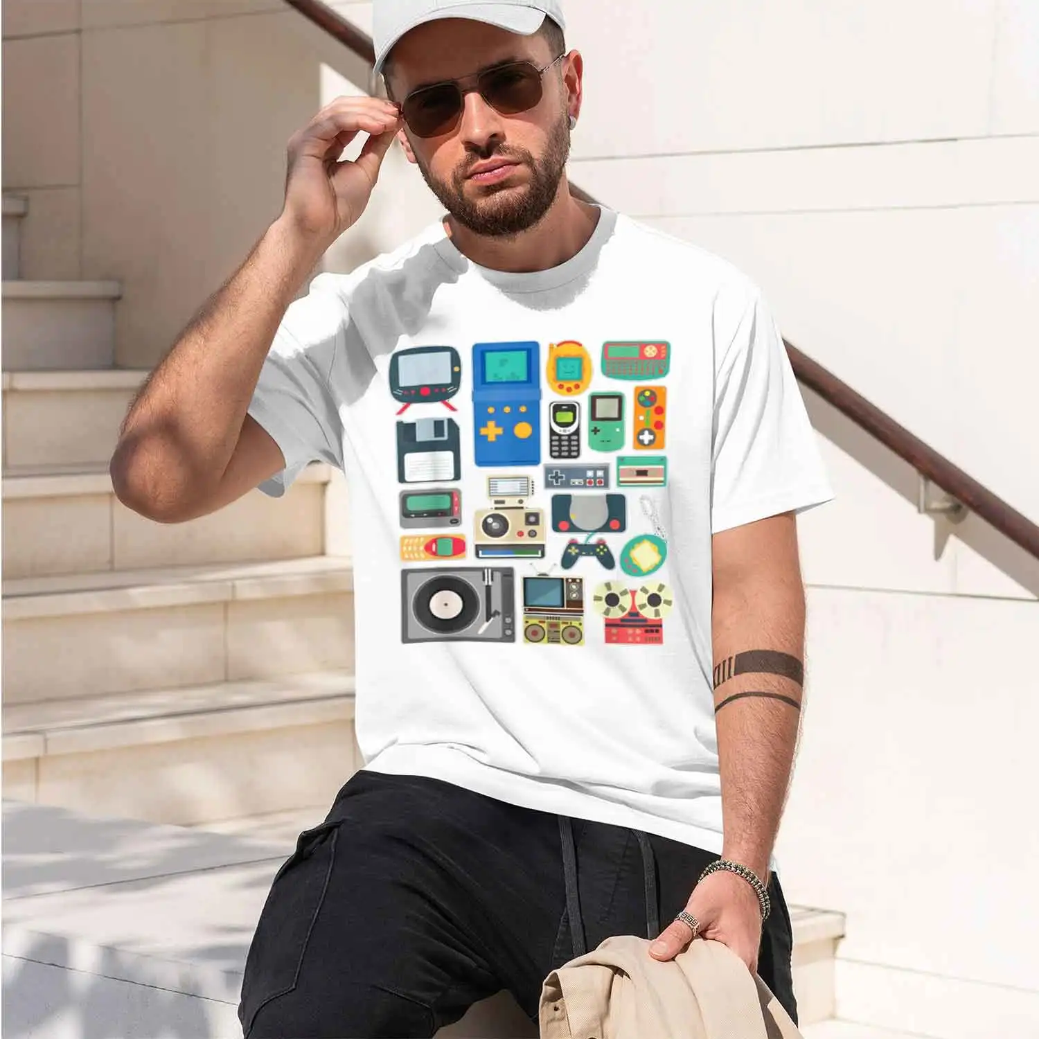 80s 90s Video Game Retro Vintage Cl Arcade T-Shirt Streetwear Men Clothing Vintage T Shirt Hombre Aesthet 2026 New Model Short-s