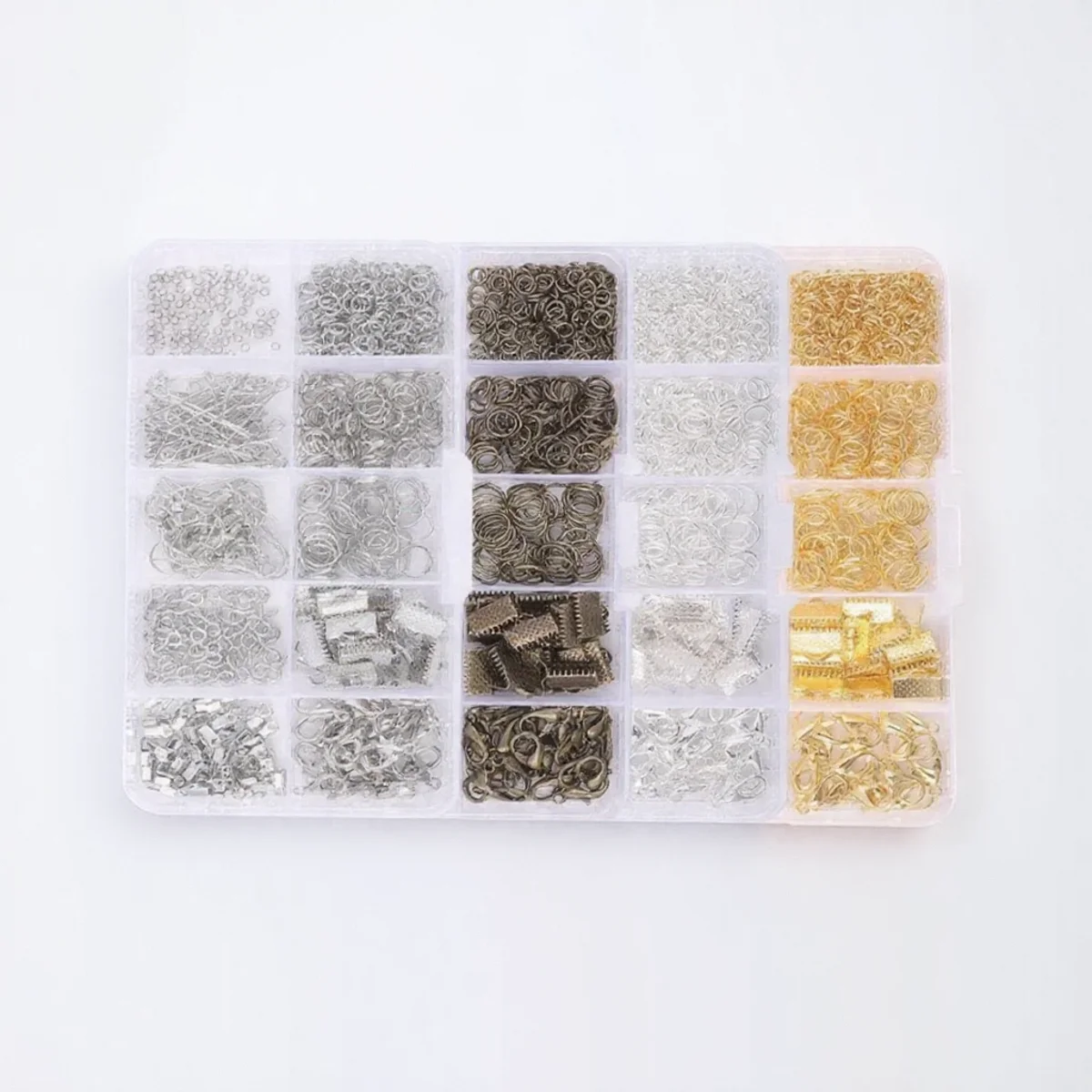 

Alloy Jewelry Making Kit with Clips Lobster Clasps Jump Rings Earring Hooks DIY Accessories for Crafting