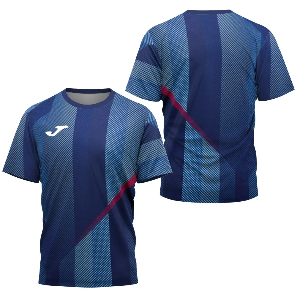 Camiseta JOMA de Manga Corta para Hombre, Estilo Nuevo, Impresa en 3D, de Secado Rápido, para Verano, Tenis de Mesa, Fitness, Club, Running, Cuello Redondo