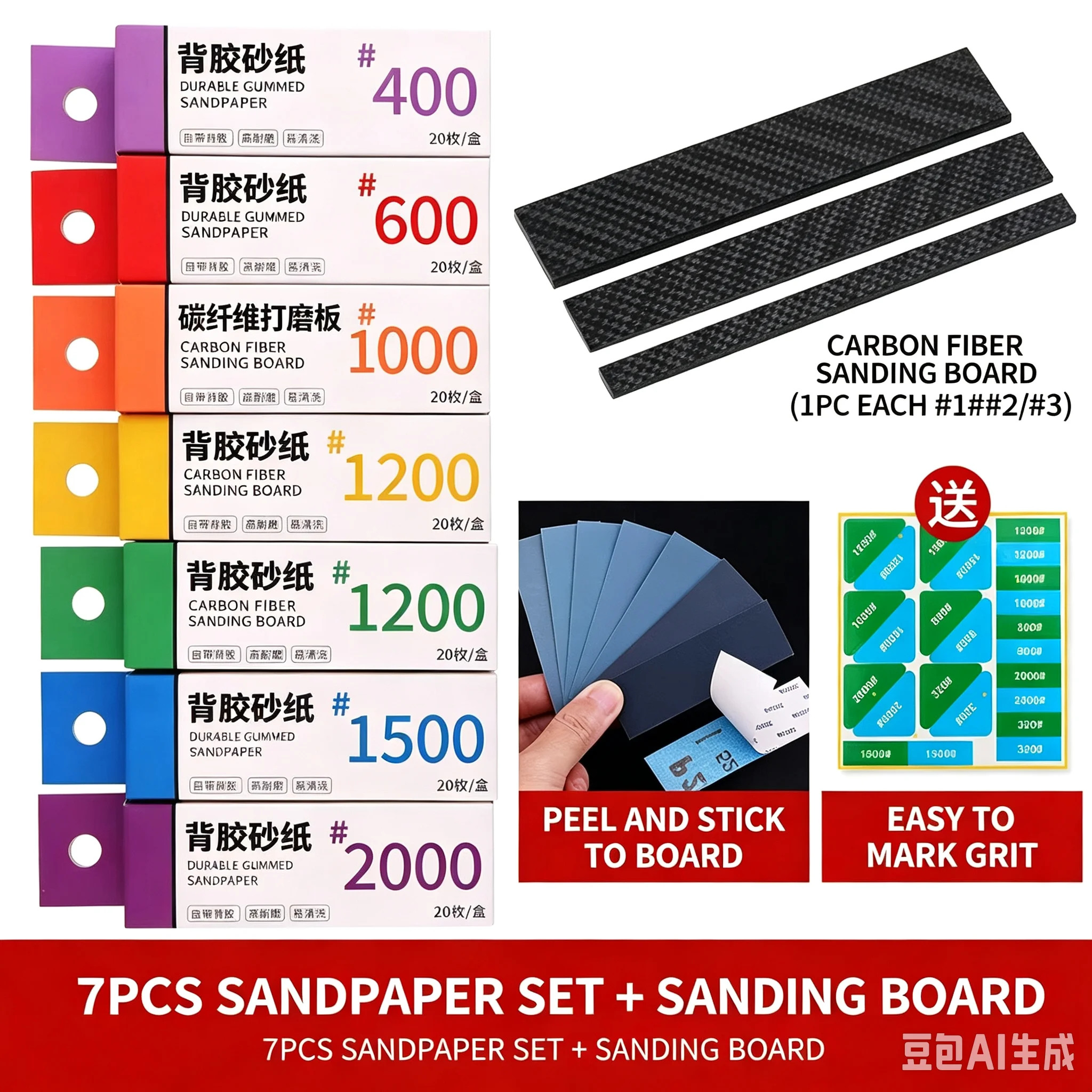 Multipack Vary Sizes SandePaper Metal Thickness Water Reaativation Sander for Model Building Hobby Sanding Paper DIY Tool