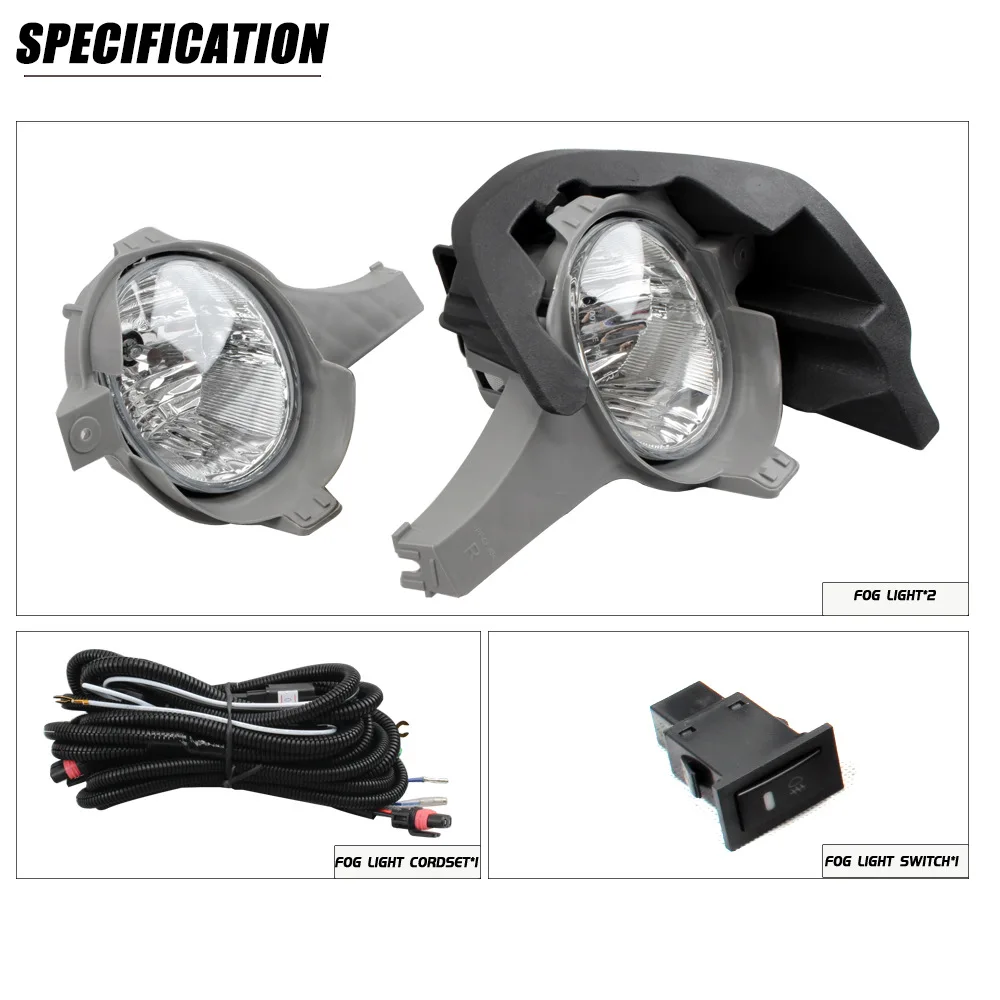 

Front Bumper Upgrade Kit For Toyota Hilux Vigo 2005 2006 2007 Fog Lights Car Styling Spot Light Fog Lamps With Switch -1 Pair
