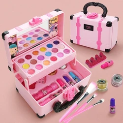 Kids Makeup Cosmetics Playing Box Princess Makeup Girl Toy Play Set Lipstick Eye Shadow Safety Nontoxic Kids Toys For Girls