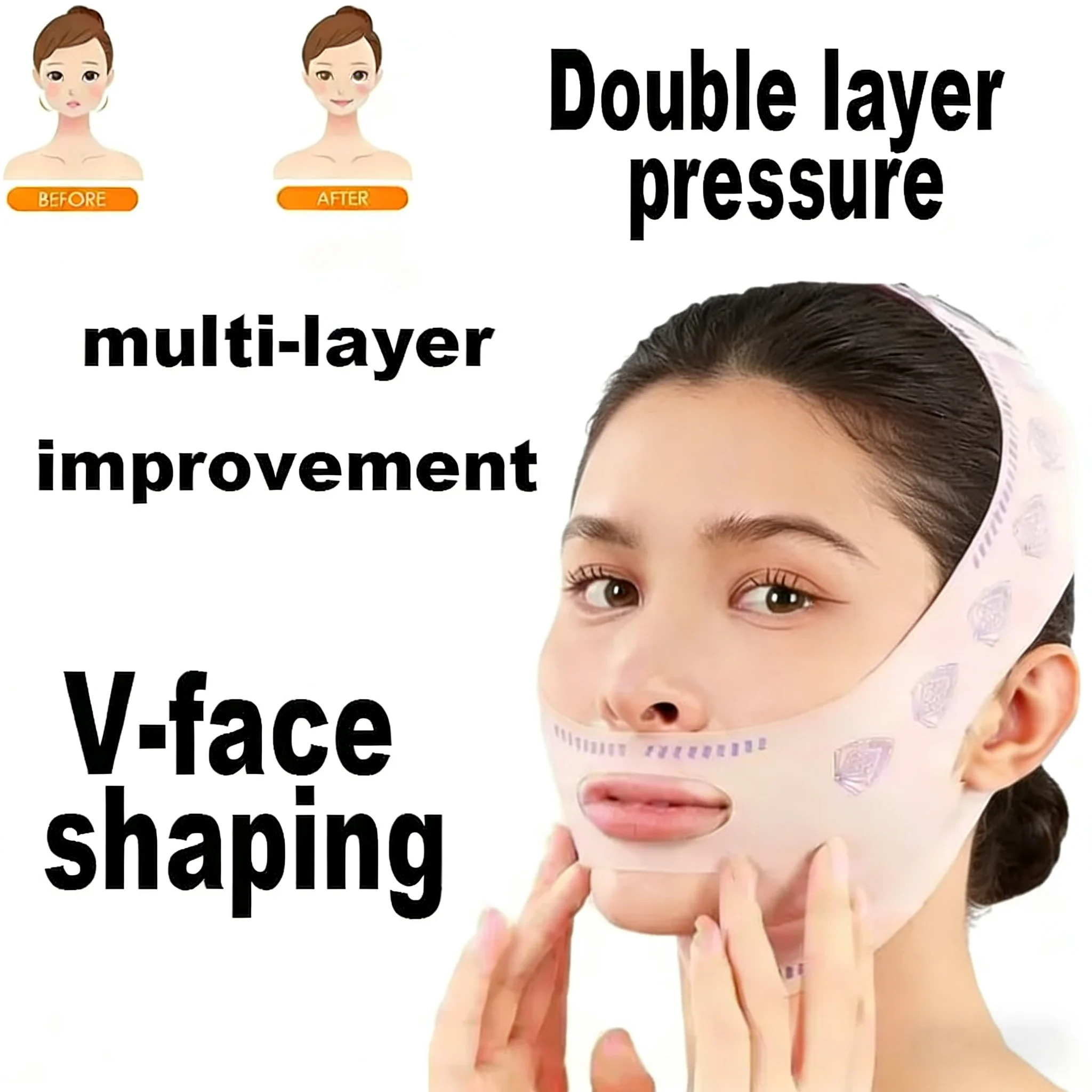 النوم للحصول على وجه V صغير، قناع وجه لرفع الليل، كفاف لشد، قل وداعًا للوجه المستدير والذقن المزدوجة #1