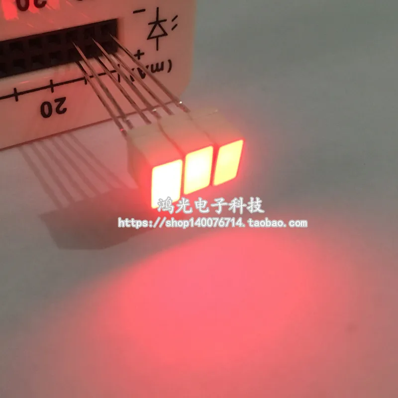 20pcs LED light-emitting diode 4X6X7mm A square red light 4*6*7mm LED Sector red light plane tube 467mm red