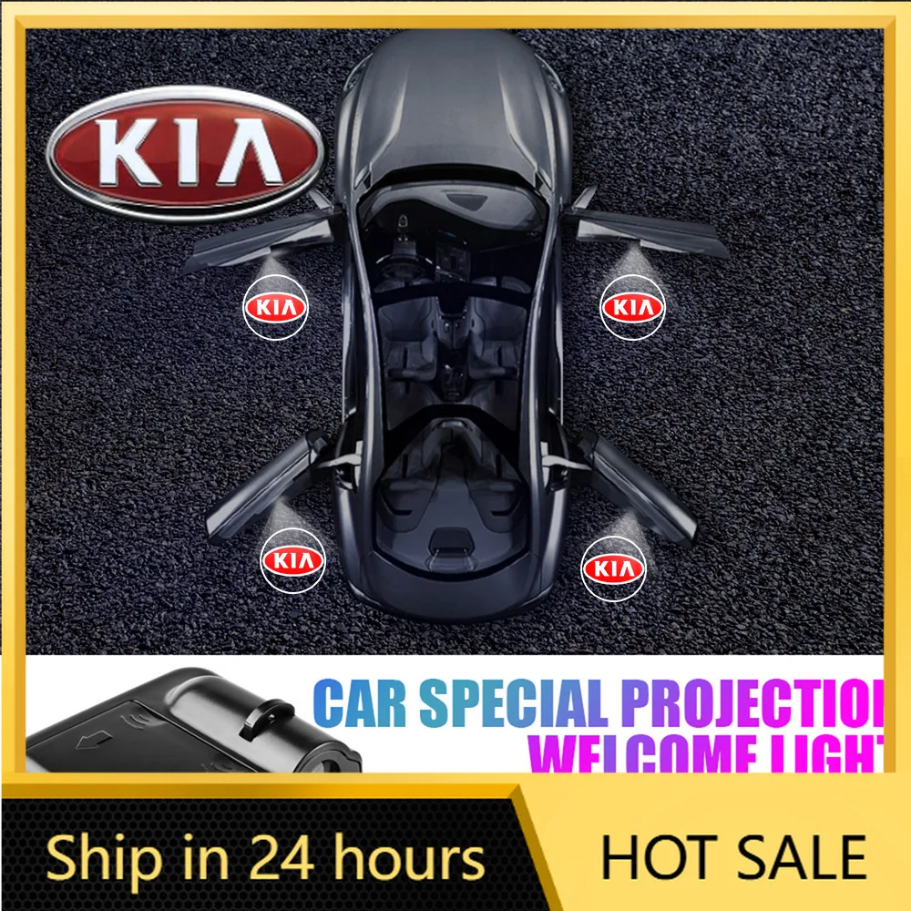 

Набор из 4 беспроводных лазерных проекторов-подсветок для дверей автомобиля (эмблема, приветствие) для Kia Sportage, Rio 3, Soul, Picanto (модель 2026 года)