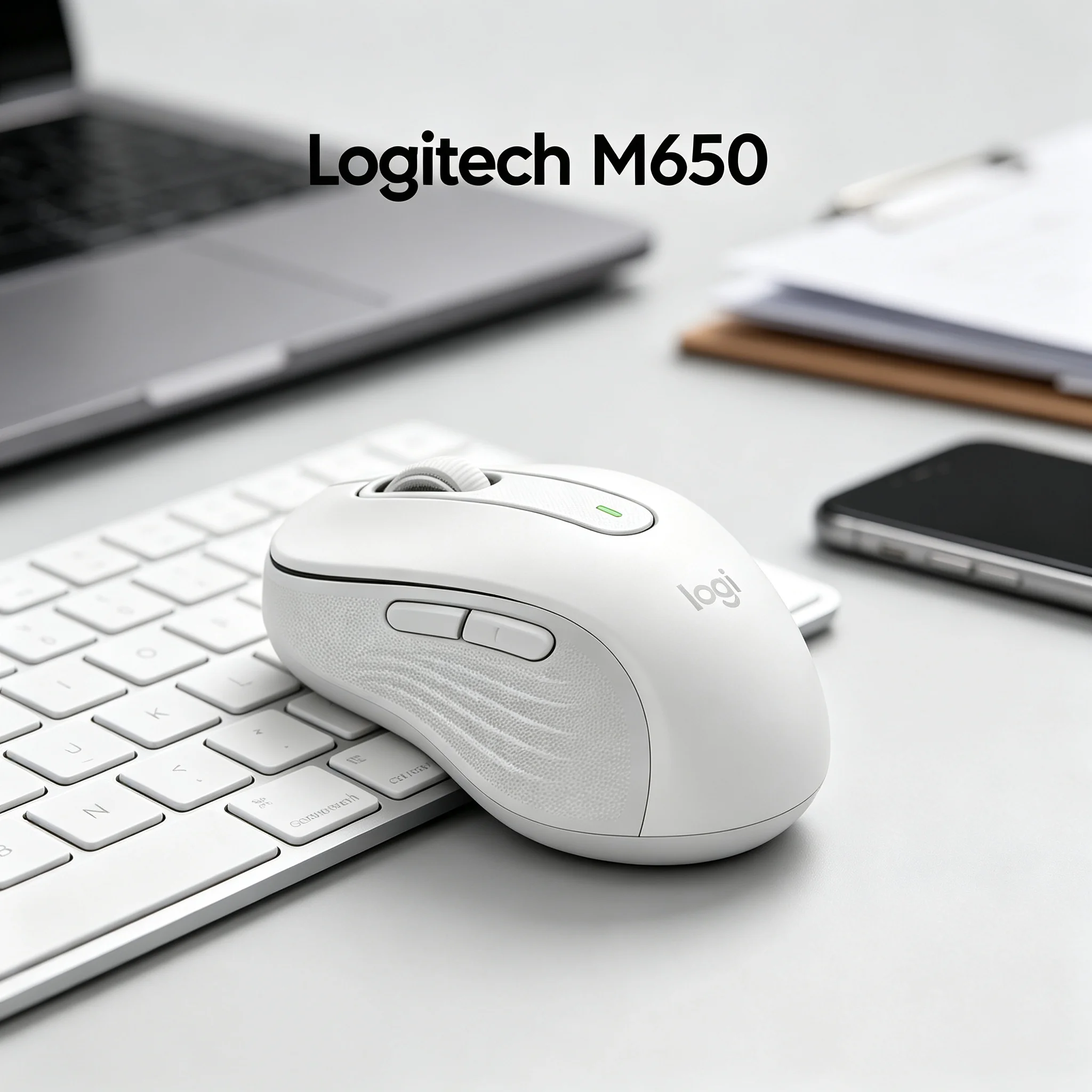 Logitech M650 Signature Dual Connect Wireless Mouse Bluetooth & Logi Bolt Receiver SmartWheel Scroll 5 Custom Keys Multi Pairing