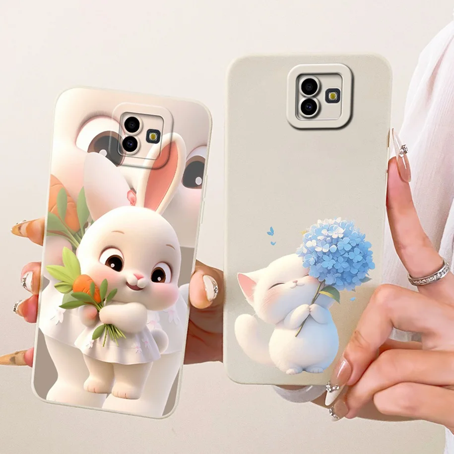 Чехол для Samsung Galaxy J6 Plus J6+ 2018, чехол J610F J610G, мягкий силиконовый бампер с милым мультяшным кроликом и котом на Samsung J6, чехол для телефона