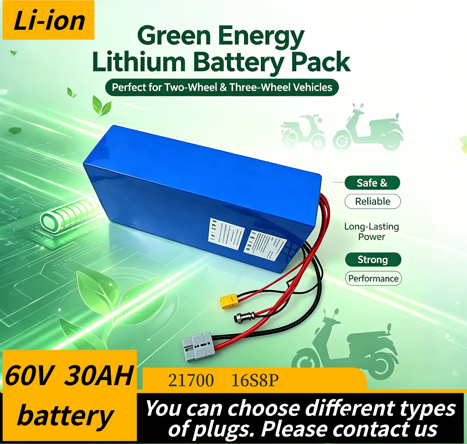 60V 30Ah 21700 Battery Pack - VoltPro -16S8P 60V Batterie lithium 21700