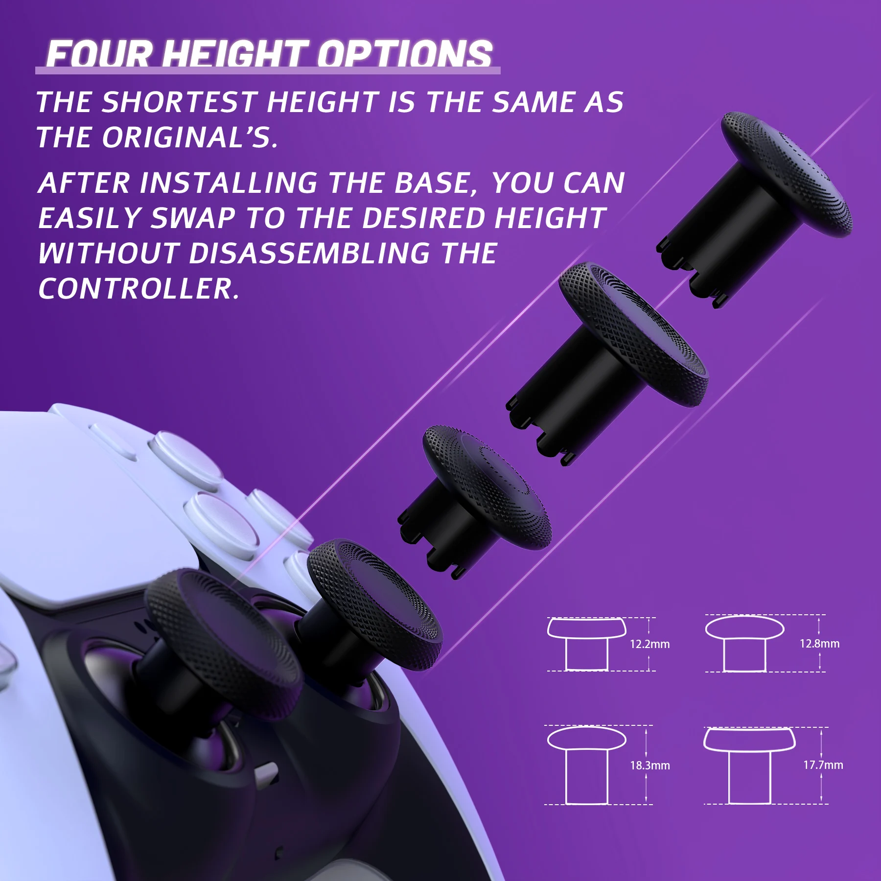 Сменные эргономичные джойстики eXtremeRate ThumbsGear V3 для контроллера PS5, сменные аналоговые джойстики для PS4