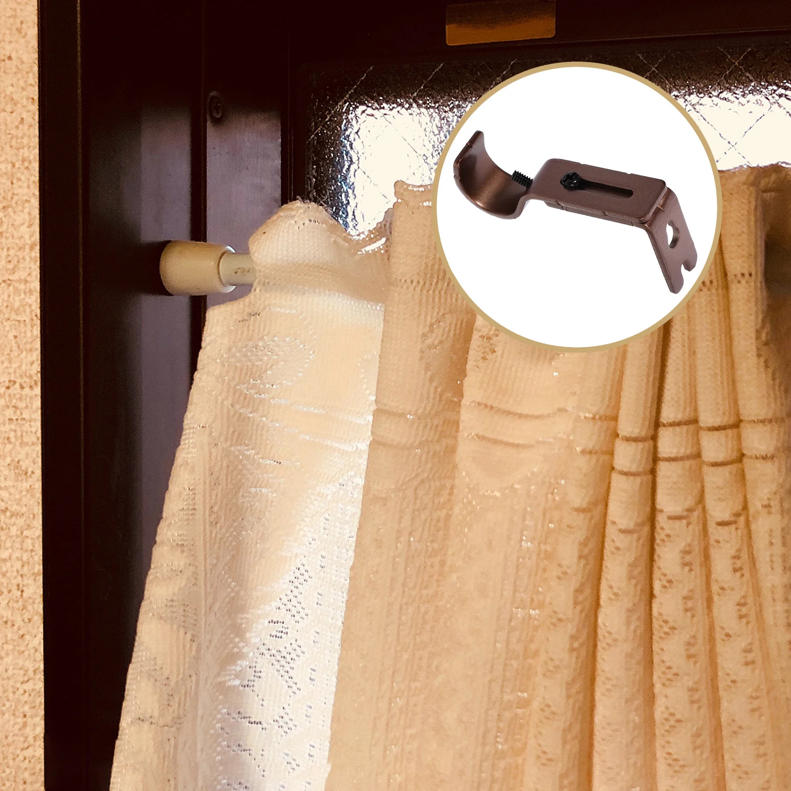 

3Pcs Curtain Rod Bracket Iron Sturdy Easy Install Vintage Style Curtain Pole Holder Drapery Accessories