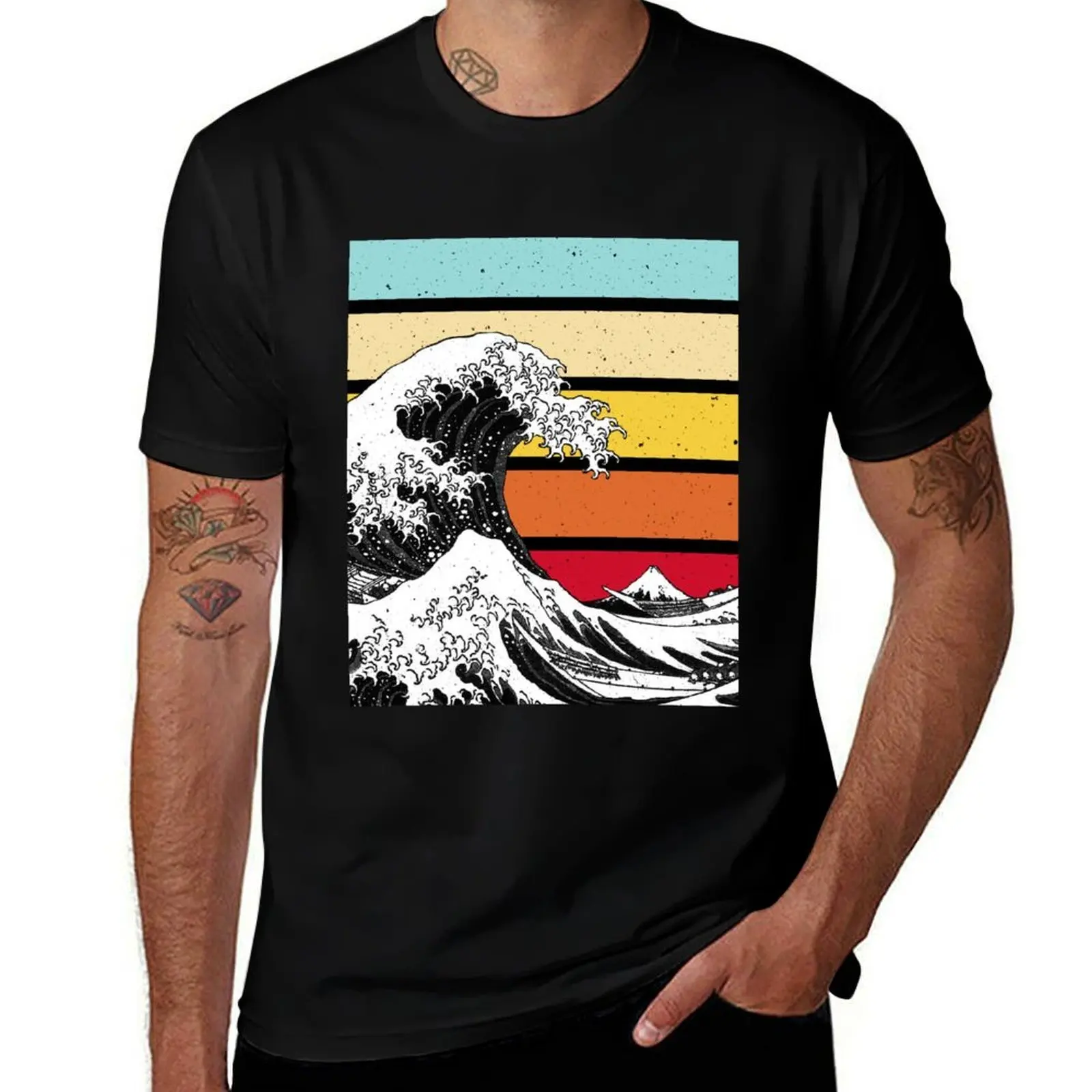 

Great Wave off Kanagawa Retro Vintage T-Shirt tops cute tops luxury t-shirt Short sleeve tee men