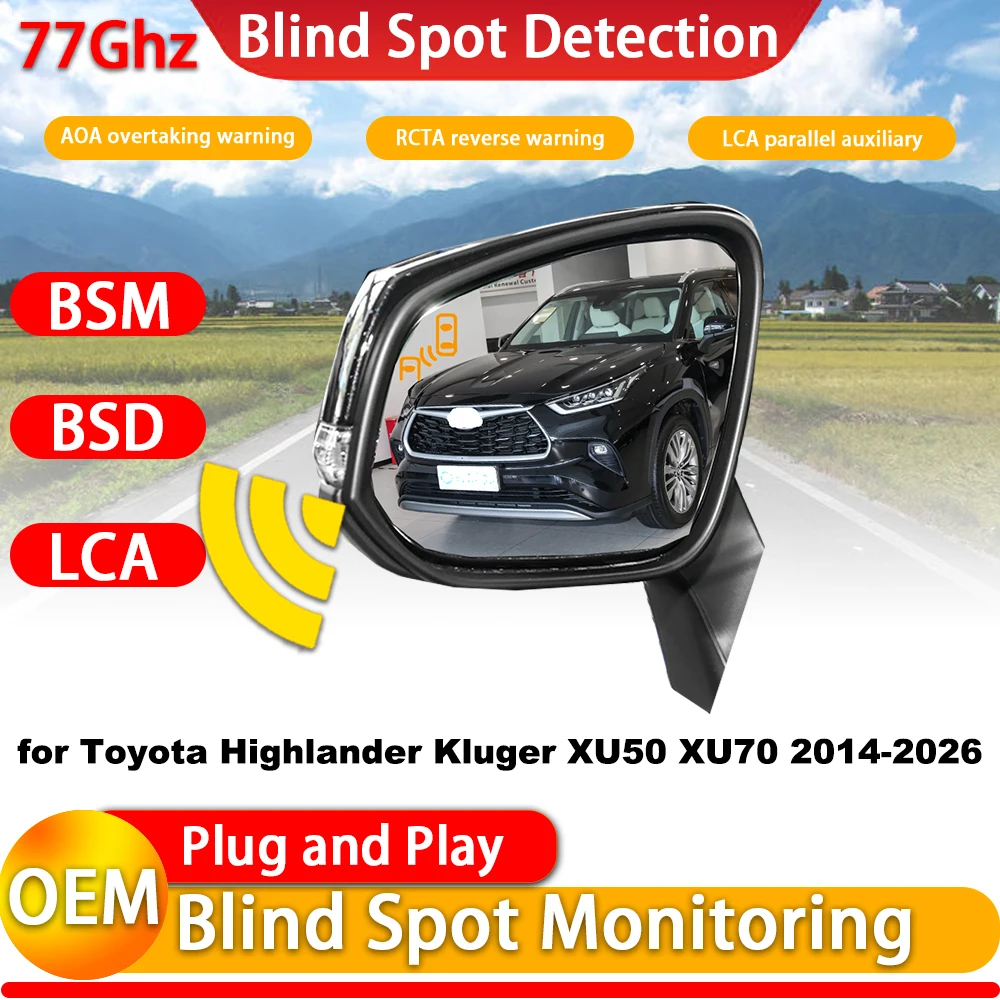 for Toyota Highlander Kluger XU50 XU70 2014-2026 OEM Blind Spot Monitor Detection Rear Cross Traffic Alert BSM RCTA System Radar