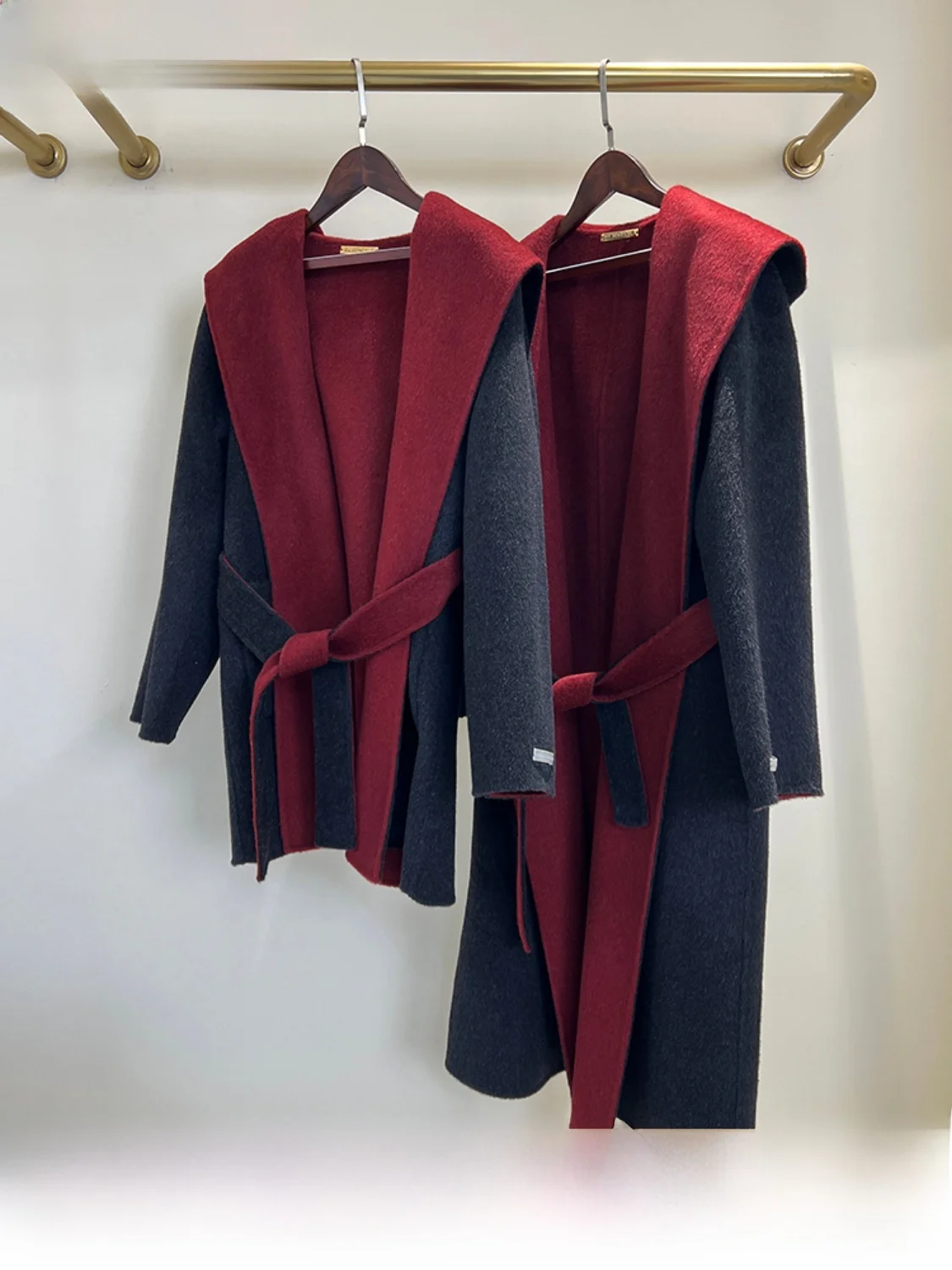 

DLDONGYUE Autumn Winter New Sle Mid-Length Hooded Double-Sided Woolen Coat Women's Faion Commute Long Sve Coat