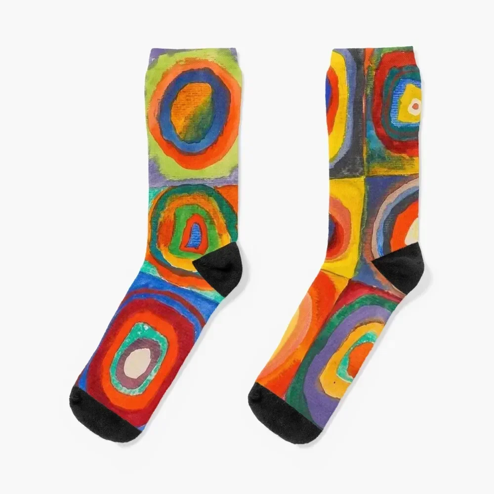 Wassily KandinskyColor Study Squares with Concentric Circles , Abstract Socks new in's Rugby Ladies Socks Men's