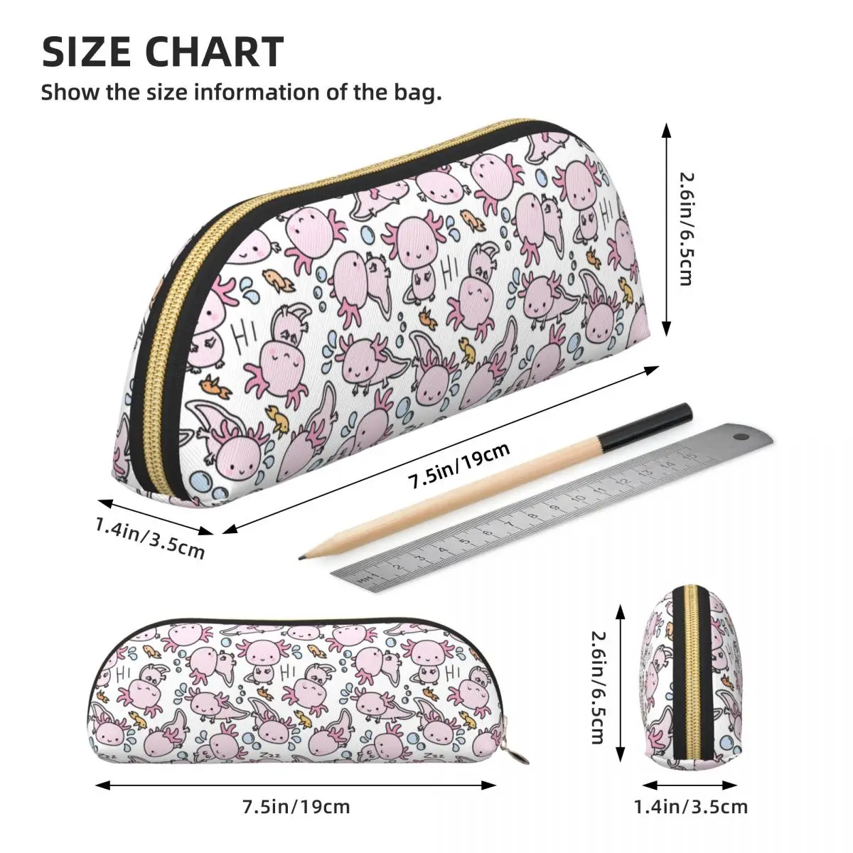 Пенал Swimmy Axolotls, пенал для хранения канцелярских принадлежностей, большая вместительная коробка для ручек, сумка-карандаш для мальчиков и девочек, подарки