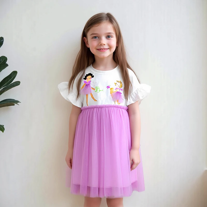 Little maven Baby Mädchen Netzkleid 2026 Neue Sommer Kinderkleidung Tanzkleider für Mädchen Prinzessinnen-Partykleider für Mädchen Kostüme
