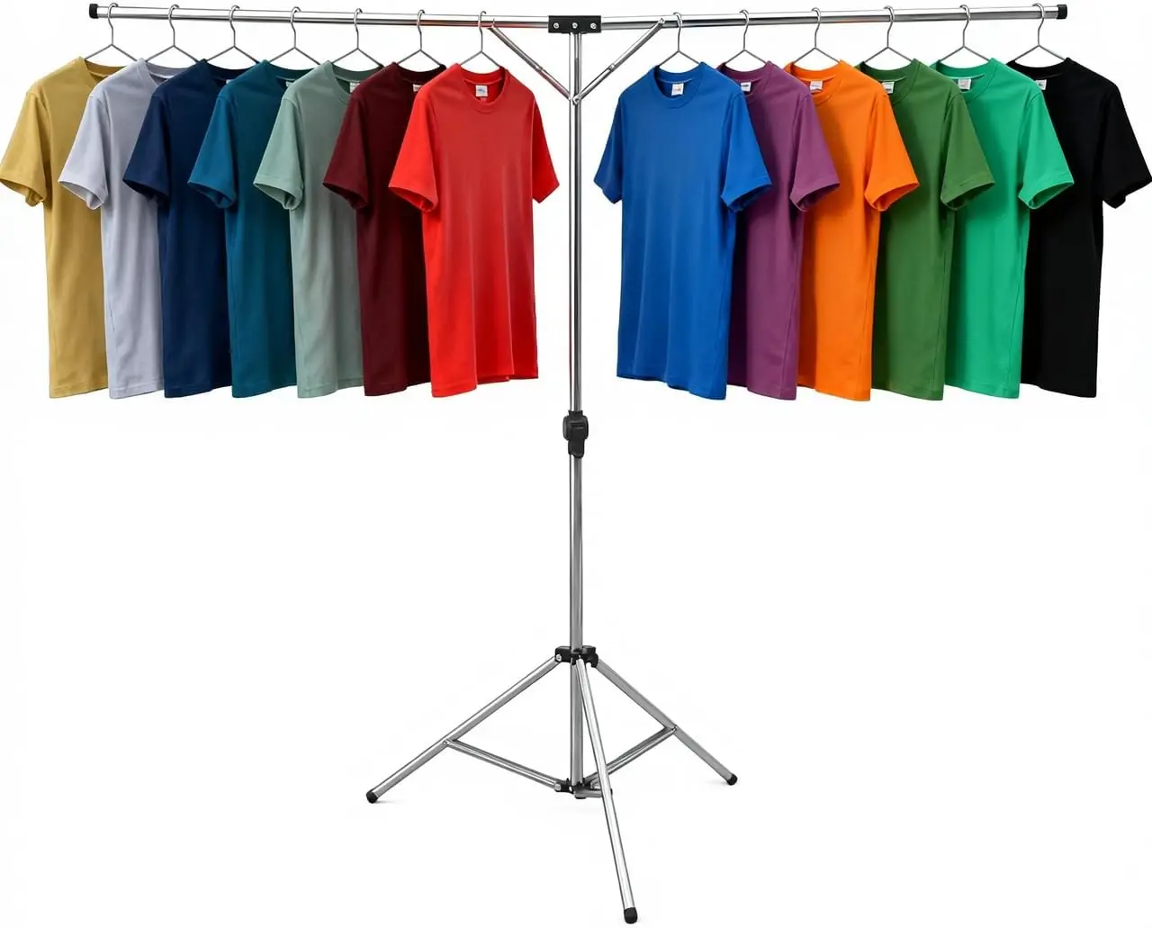 

Складная портативная сушилка для белья, экономящая место, из прочной нержавеющей стали, регулируемая, большой вместимости, с ветрозащитными крючками