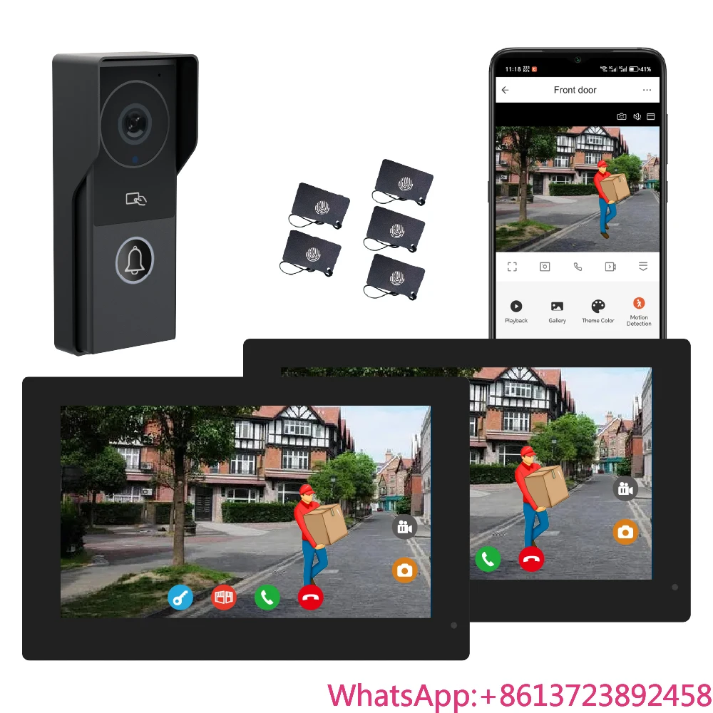 

2025 Golden Security Tuya Smart Home Intercom System for Villa Working with POE Switch Door Exit and Gate Dual Control