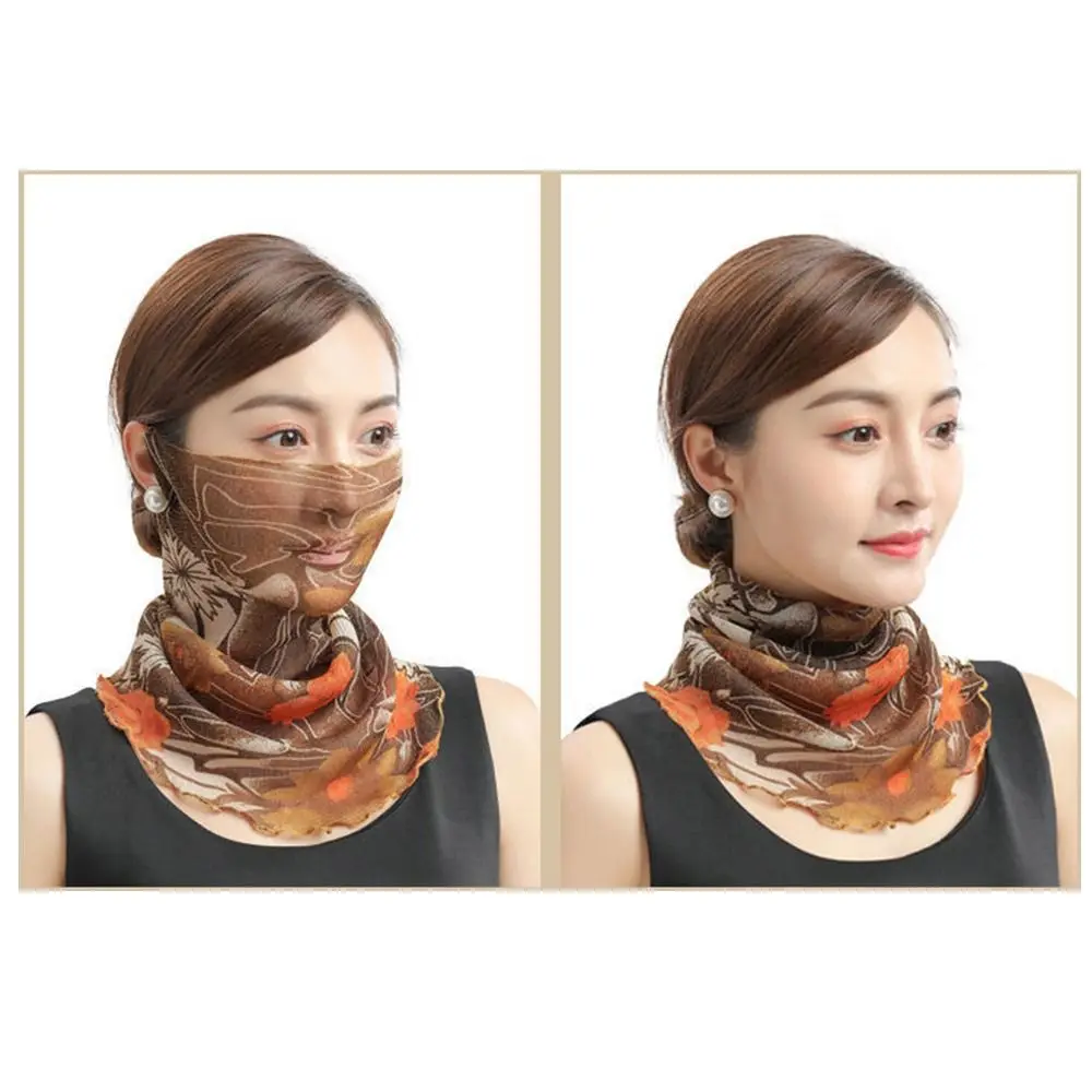 Maschera mezza faccia multicolore regalo sciarpa di copertura del collo in Chiffon di seta di ghiaccio maschera solare antivento antipolvere Unisex