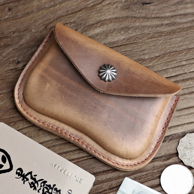 Handmade Genuine Leather Coin Purse Horween Chromexcel Card Holder