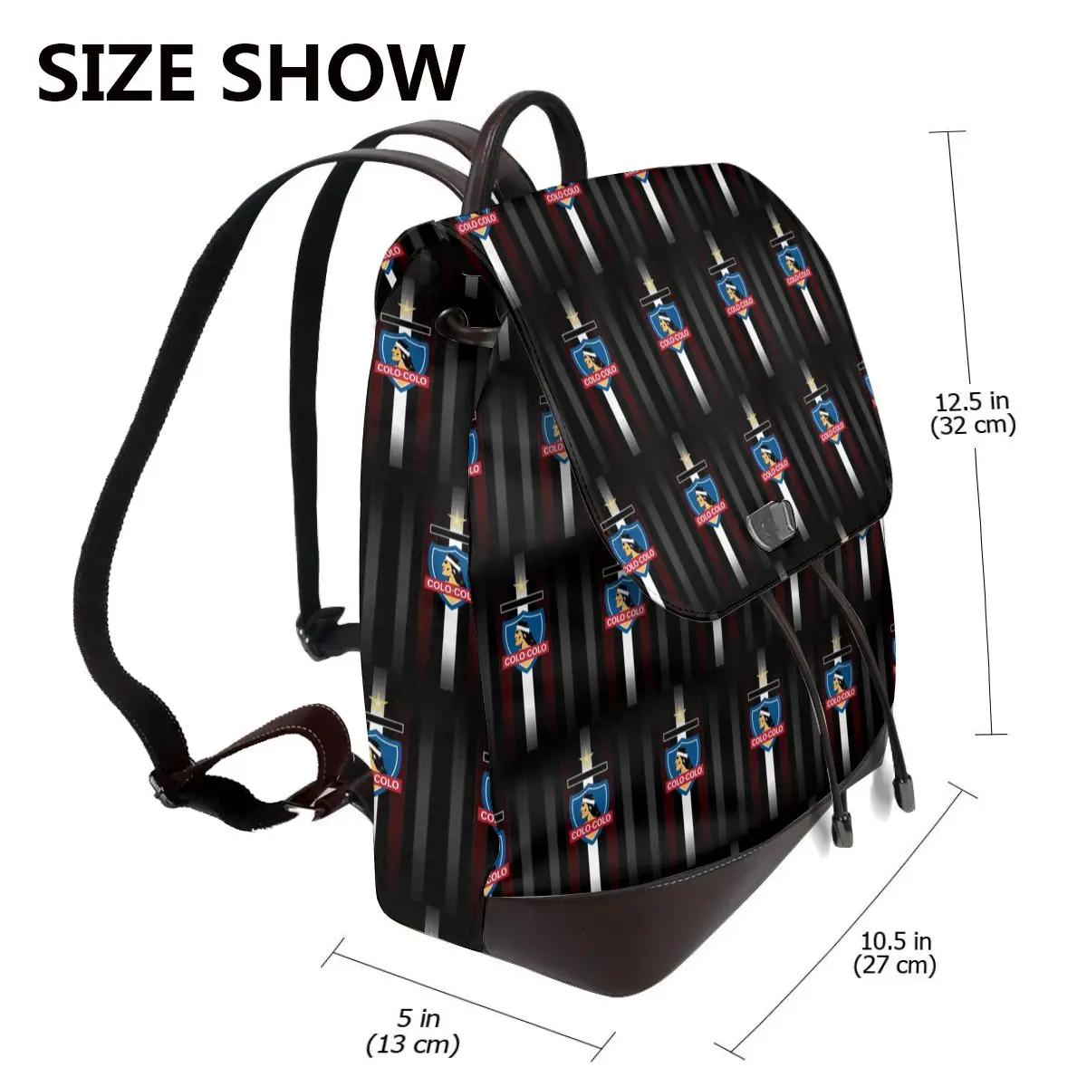 Golden Colo-Colo Campeon DE Chile Bookbag School Student Bags Hiking Travel Daypack for Women Fashion Derma Backpack