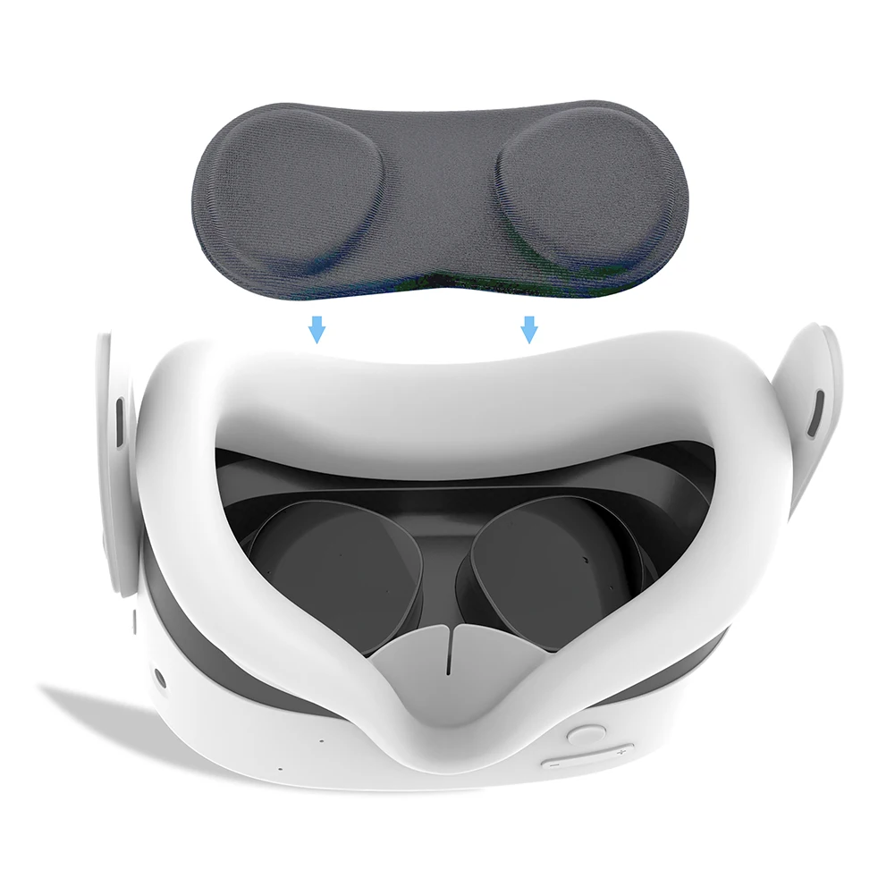Juego de fundas de silicona, cubierta facial de silicona VR con cubierta protectora de lente y cubierta de Joystick, almohadilla facial para auriculares Meta Quest 3S VR