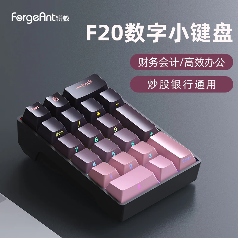 Forgeant F20 Keypad Mini Wired External Numeric Keypad 20Keys ABS Number Pads For Gamer Customization Computer Accessories Gifts