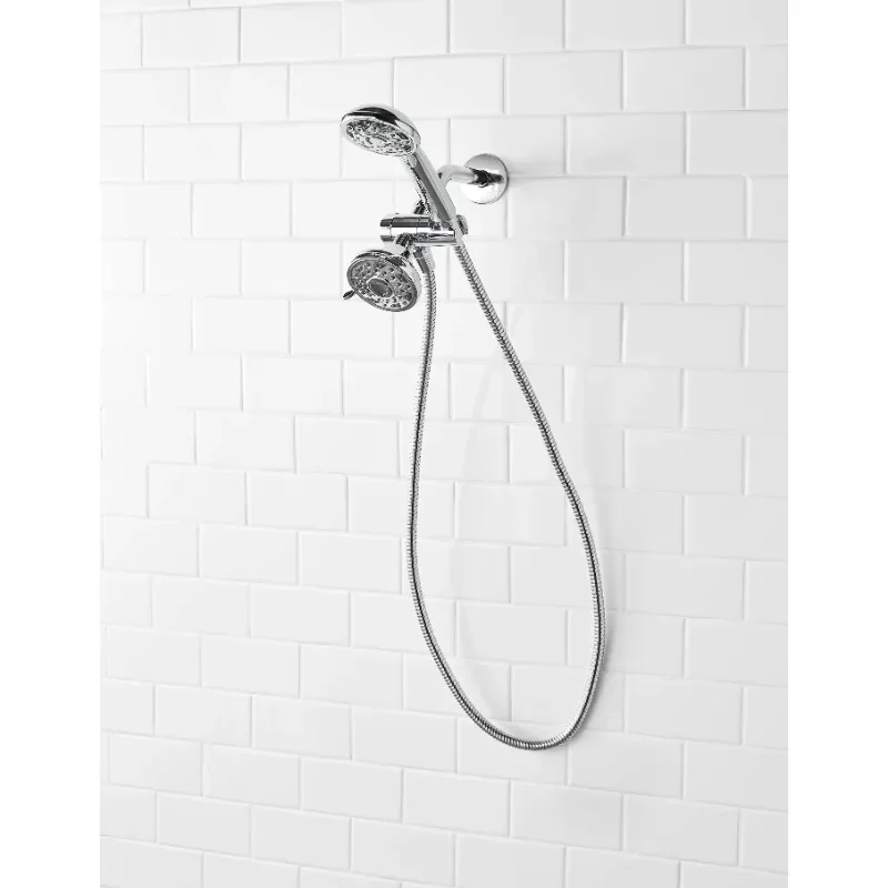 

Home.NEW 3-Setting Luxury Shower Combo with 19 Possible Flow Combinations, Chrome