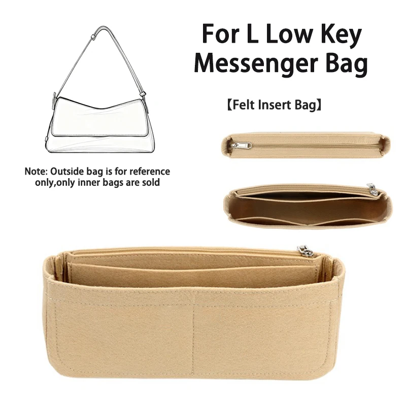 EverToner Lightweight Shaping Organizer For L Low Key Messenger Bag Felt Insert Organizer Portable Storage Insert Accessory