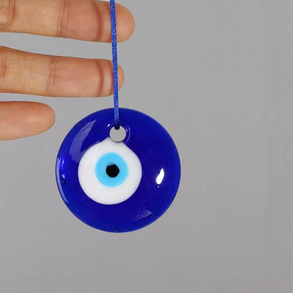 1PC Charms Lampwork Car Glass Evil Eye Blue Home Office Car Pendant Amulet Auto Decor Interior Decor