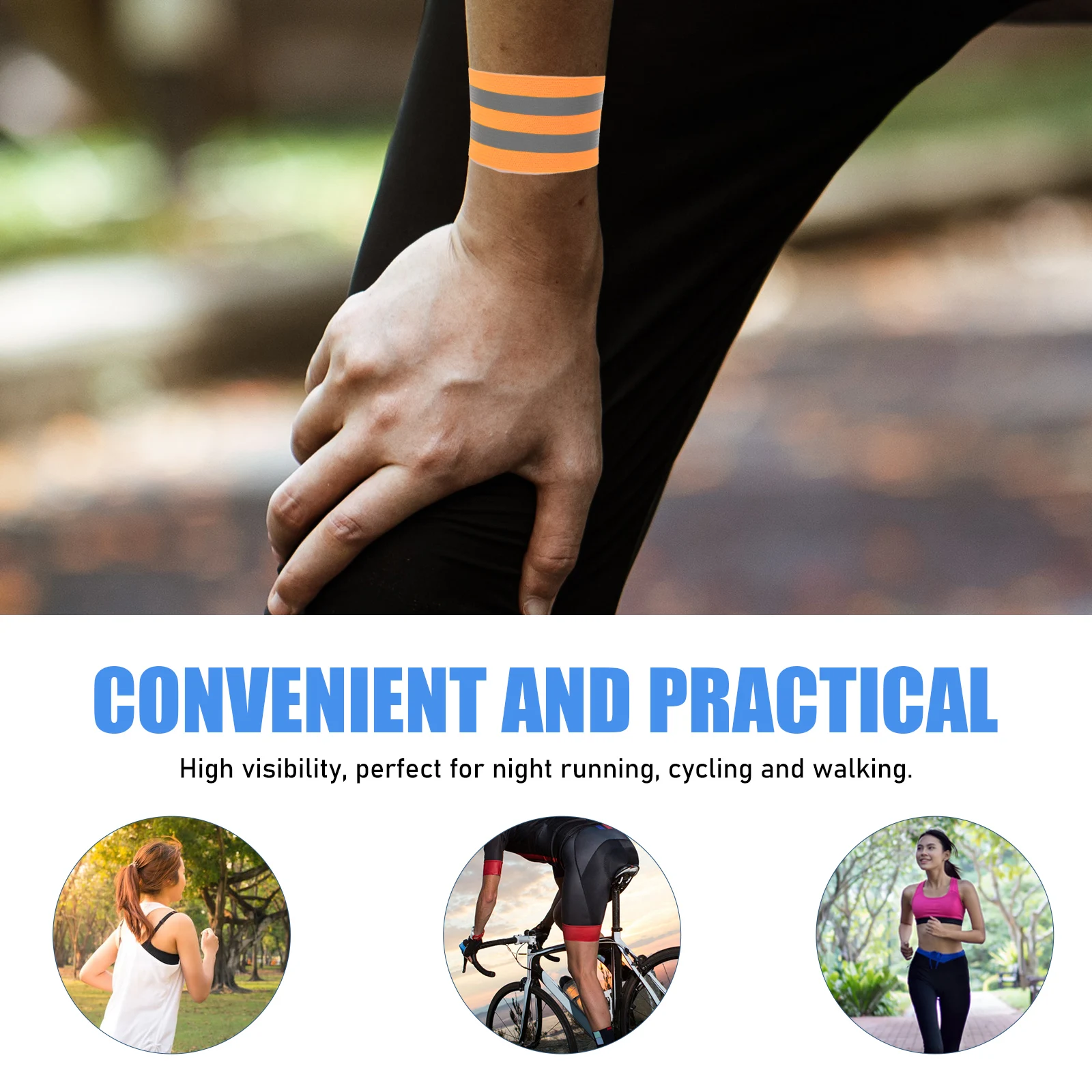 

4 Pcs Reflective Wrist Strap Straps for Sports Running Belt Riding Night Armbands Outdoor
