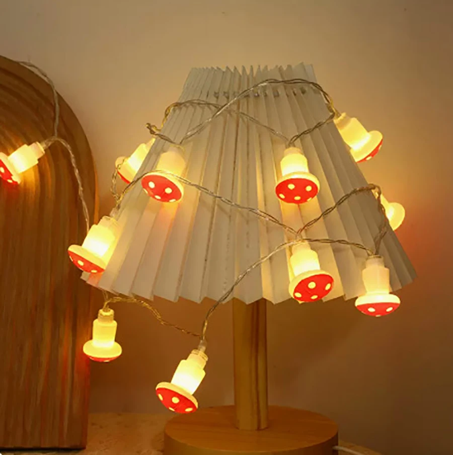 LED simulation mushroom decorative light string outdoor shopping mall lawn layout string lights