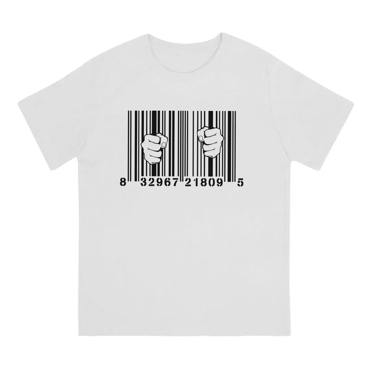 Captured By Consumerism UPC Barcode Prison  Men TShirt Banksy Street Graffiti Artist Crewneck Tops 100% Cotton T Shirt Funny