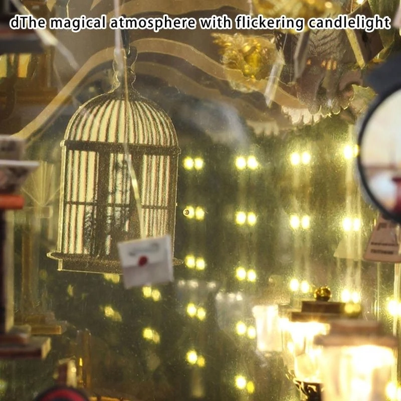 Set artigianale in legno Inserto per libri architettura in miniatura con materiali per scaffali a luce LED per adulti e 15UB