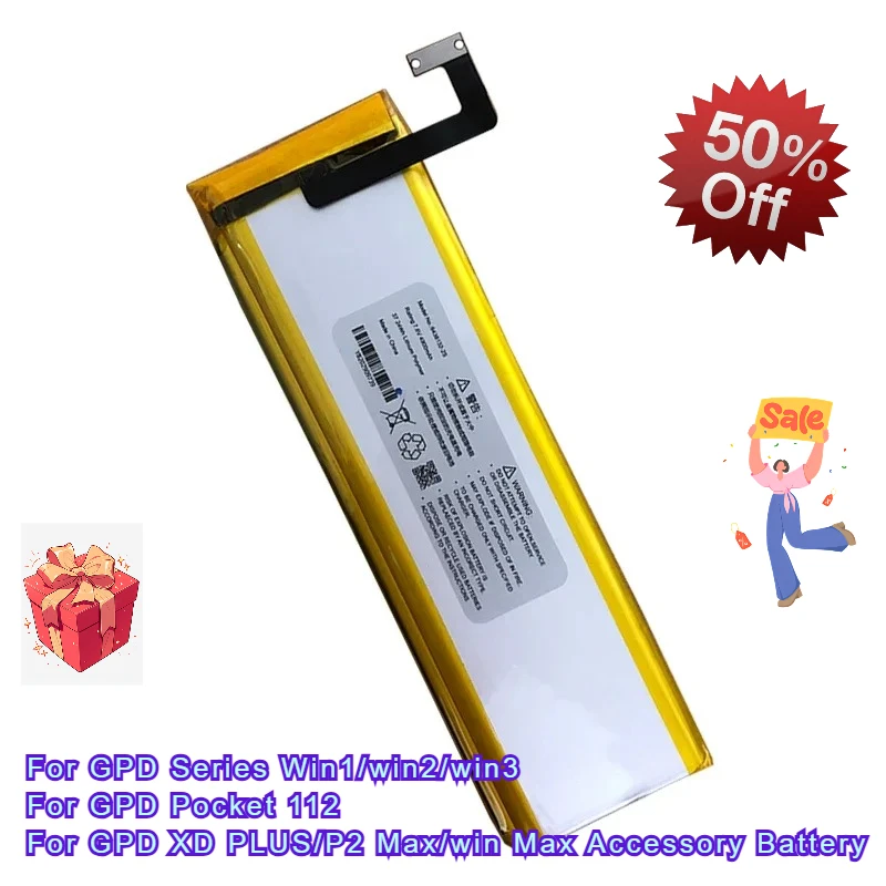 

New Replacement Battery for GPD Series Win1/win2/win3 for GPD Pocket 1/2 for GPD XD PLUS/P2 Max/win Max Accessory Battery + Tool
