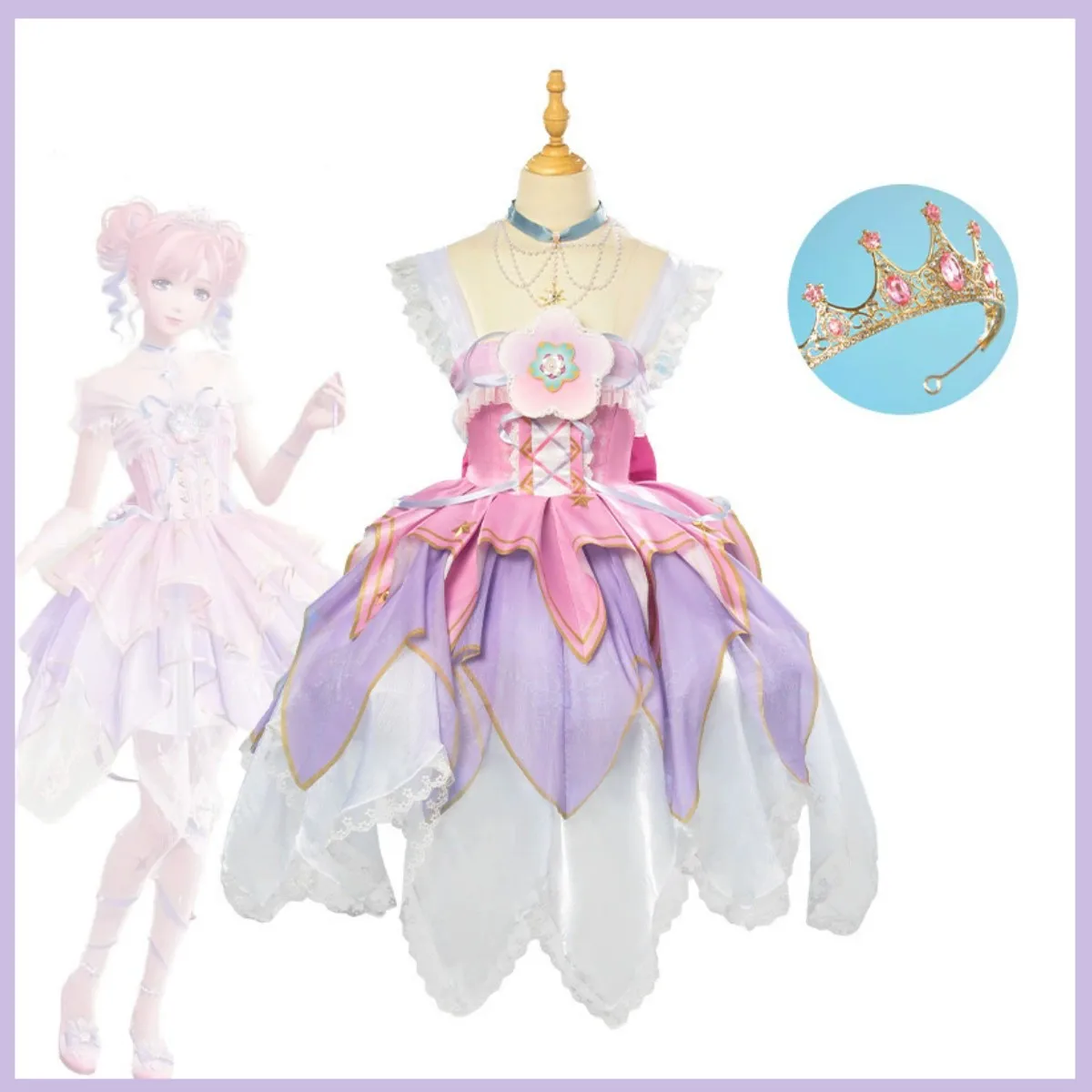 Anime Game Infinity Nikki Cosplay Costume Birthday Party Sweet Pink Princess Dress Lolita Skirt Woman Sexy Kawaii Carnival Suit view 2