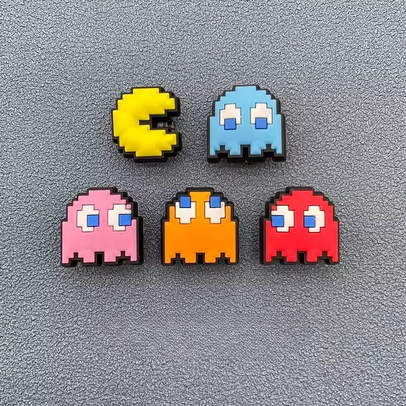 Mini zapatos de la serie de juegos, accesorios para zapatos de dibujos animados, adecuados para sandalias con Clip, decoración de calzado para jardín, regalos para niños, 5 uds.