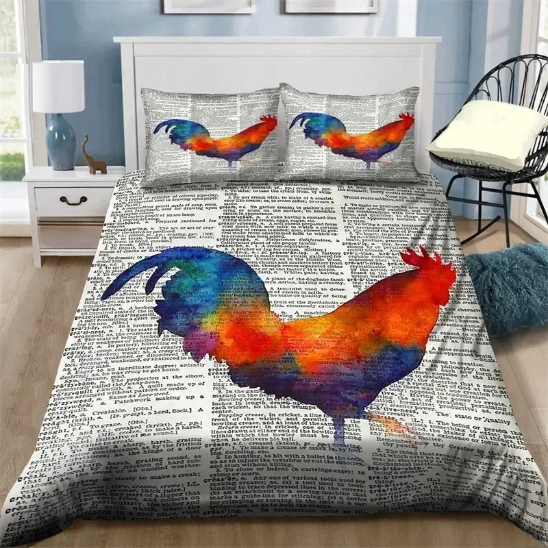 

3D Print Rooster Farm Animal Cartoon Bedding Set Bedroom Soft Modern Bedspreads Comefortable Duvet Cover Quilt Cover Pillowcase