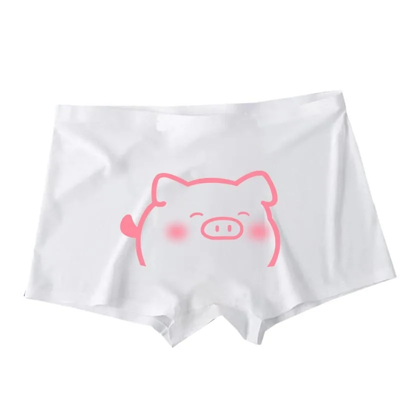Kawaii خنزير الملابس الداخلية لطيف الوردي الرجال الملاكمين الجليد الحرير السراويل U محدب الحقيبة سراويل لينة الفتيان سراويل للسباحة مضحك هدية صديقها #3