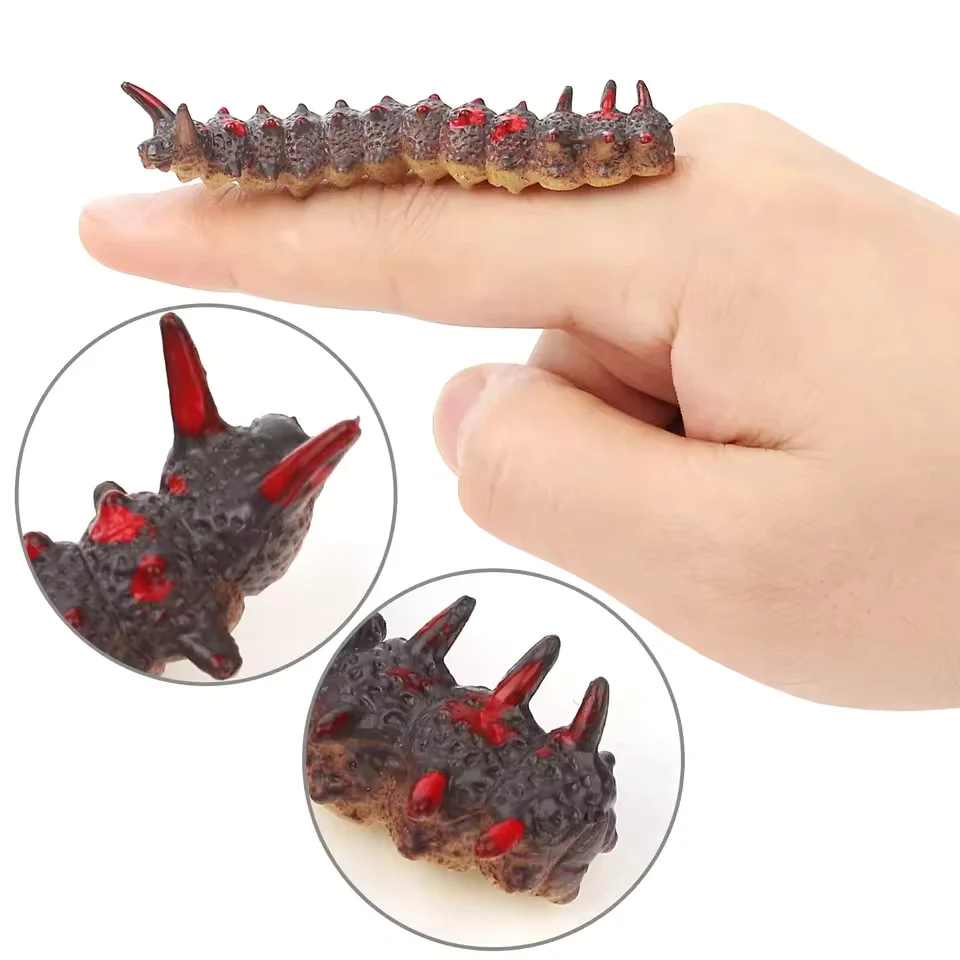 12pcs Insect Models Caterpillar Prank Animal Models Crawling Insects Action Characters Children's Educational Toys Prank Toys